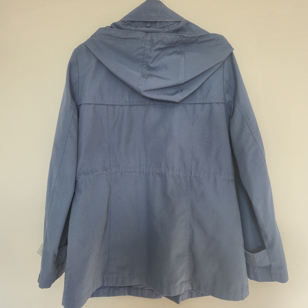 Tradition Women’s Blue Hooded Plaid-Lined Utility Jacket – Size Medium - Picture 5 of 5